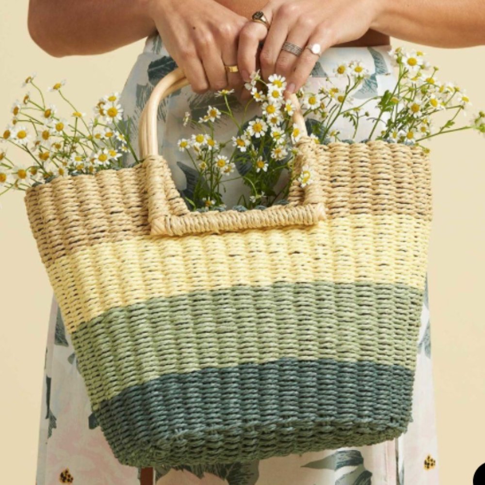Salty Blonde Ride The Waves Straw Handbag